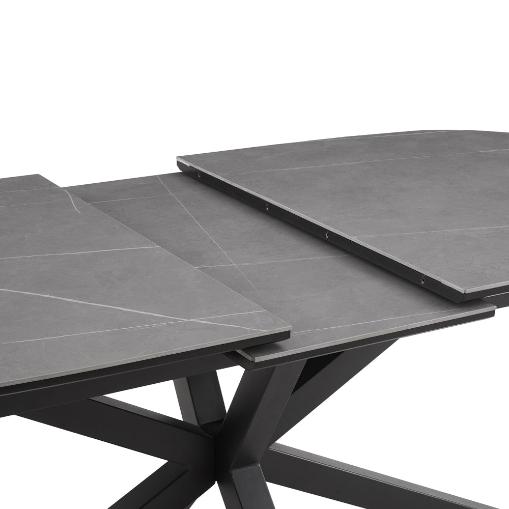 Vera Extending 160-200cm Ceramic Dining Table, Grey