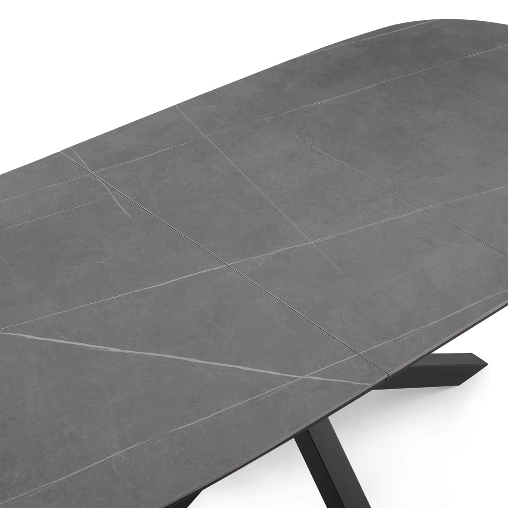 Vera Extending 160-200cm Ceramic Dining Table, Grey