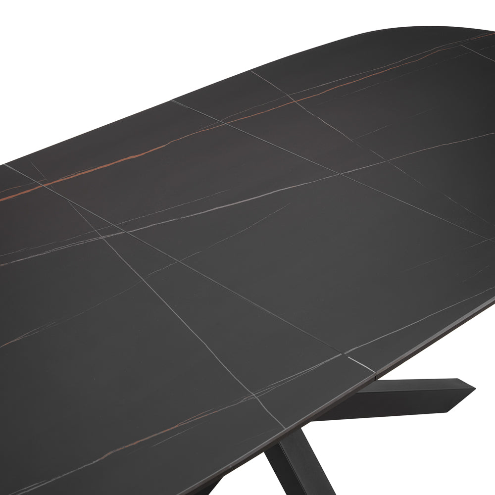 Vera Extending 160-200cm Ceramic Dining Table, Black