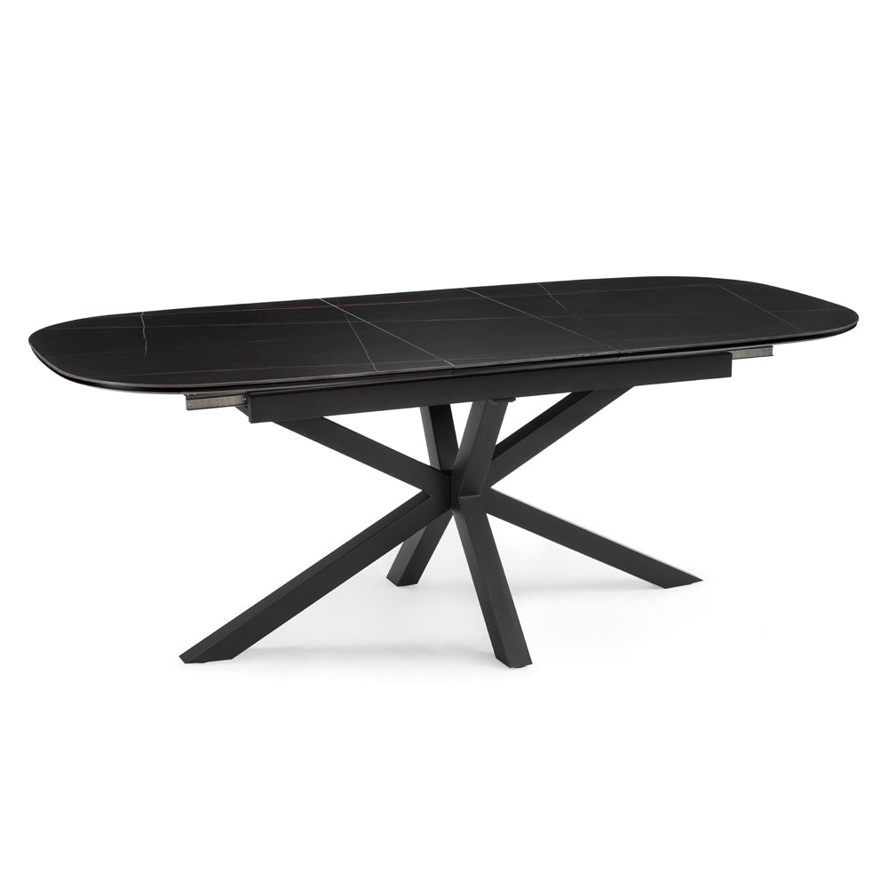 Vera Extending 160-200cm Ceramic Dining Table, Black