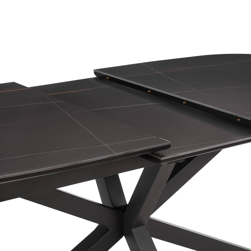 Vera Extending 160-200cm Ceramic Dining Table, Black