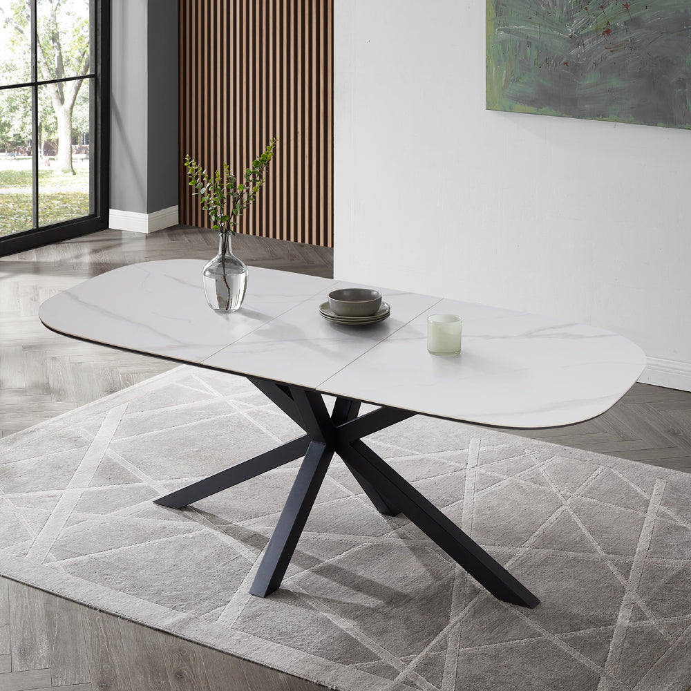 Vera Extending 160-200cm Ceramic Dining Table, White