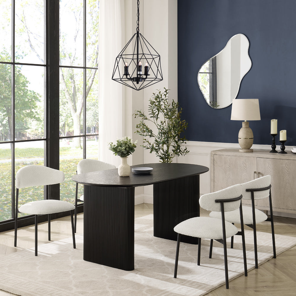 Tokyo Japandi Wooden Table Dining Set with Dining Chairs