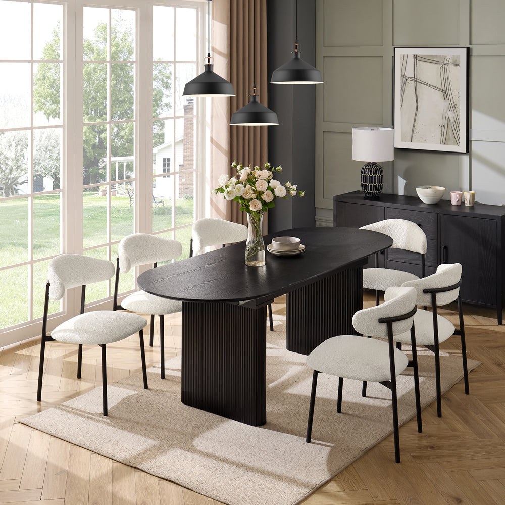 Tokyo Japandi Wooden Table Dining Set with Dining Chairs