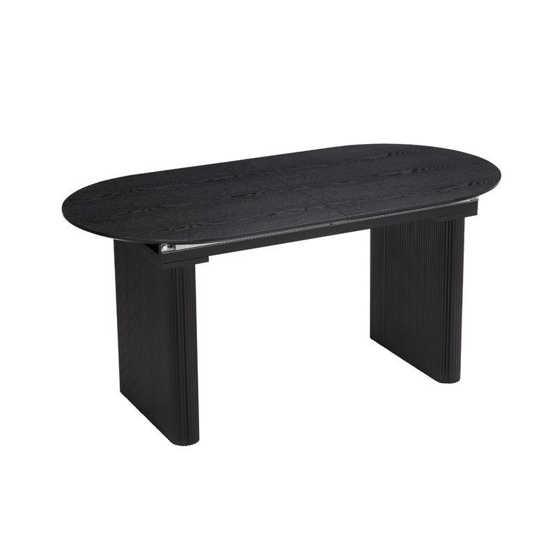 Japan Oval Extending Japandi Dining Table, Black