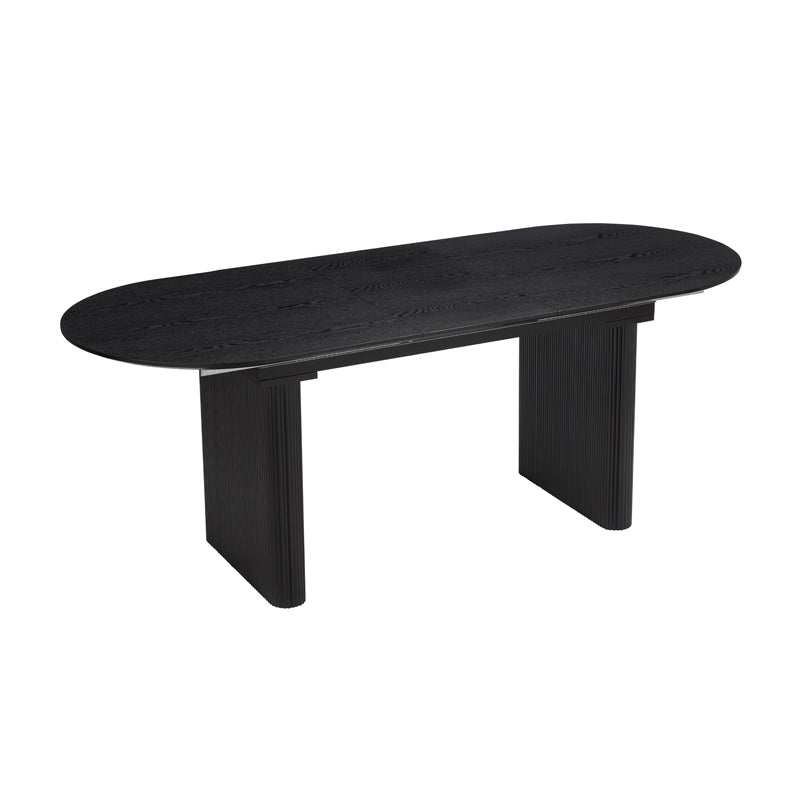 Japan Oval Extending Japandi Dining Table, Black