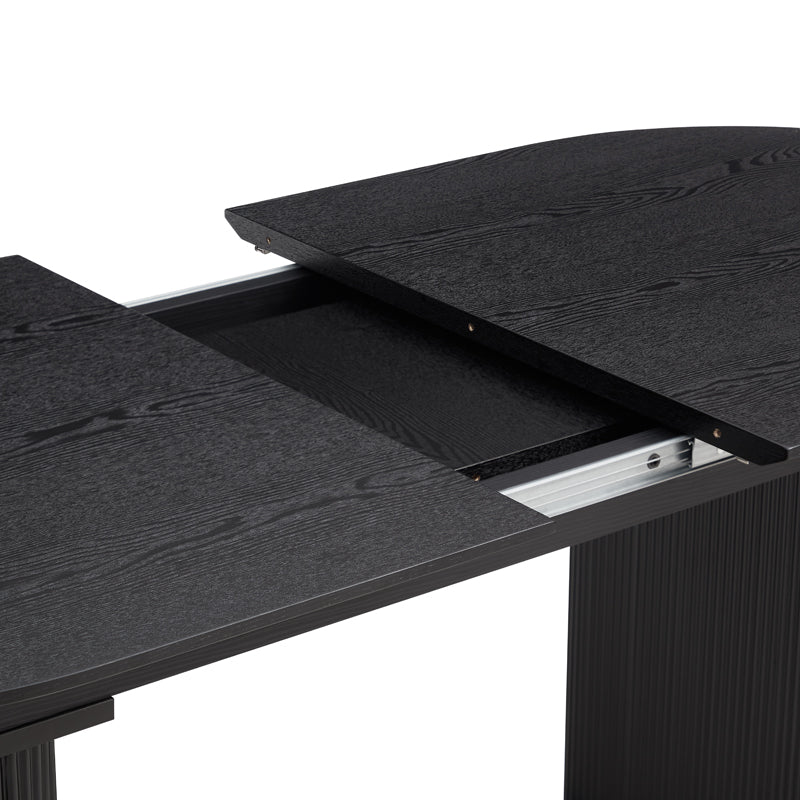 Japan Oval Extending Japandi Dining Table, Black