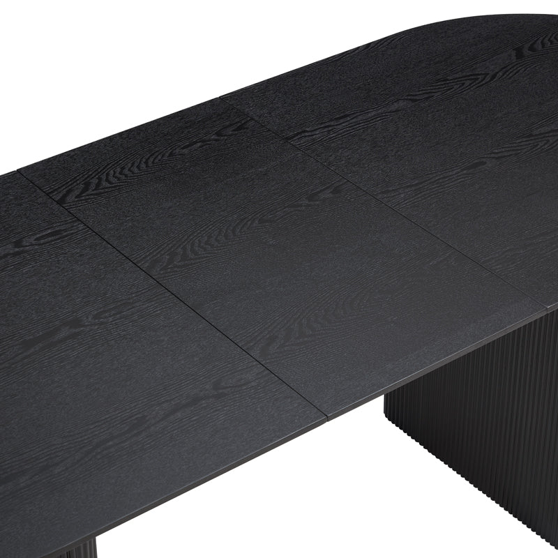 Japan Oval Extending Japandi Dining Table, Black