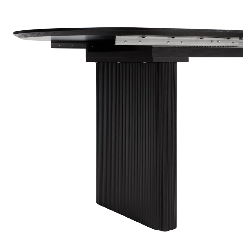 Japan Oval Extending Japandi Dining Table, Black