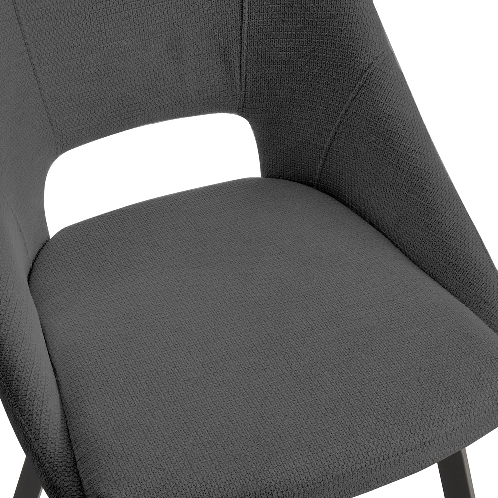 Billie Dining Chair Set of 2, Grey Fabric