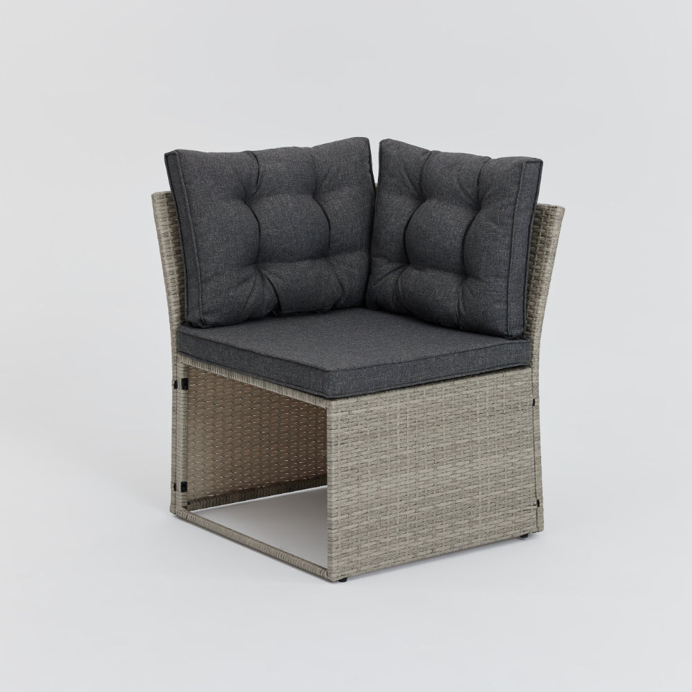 Madeira 4 Piece Garden Corner Set with Cover - Grey