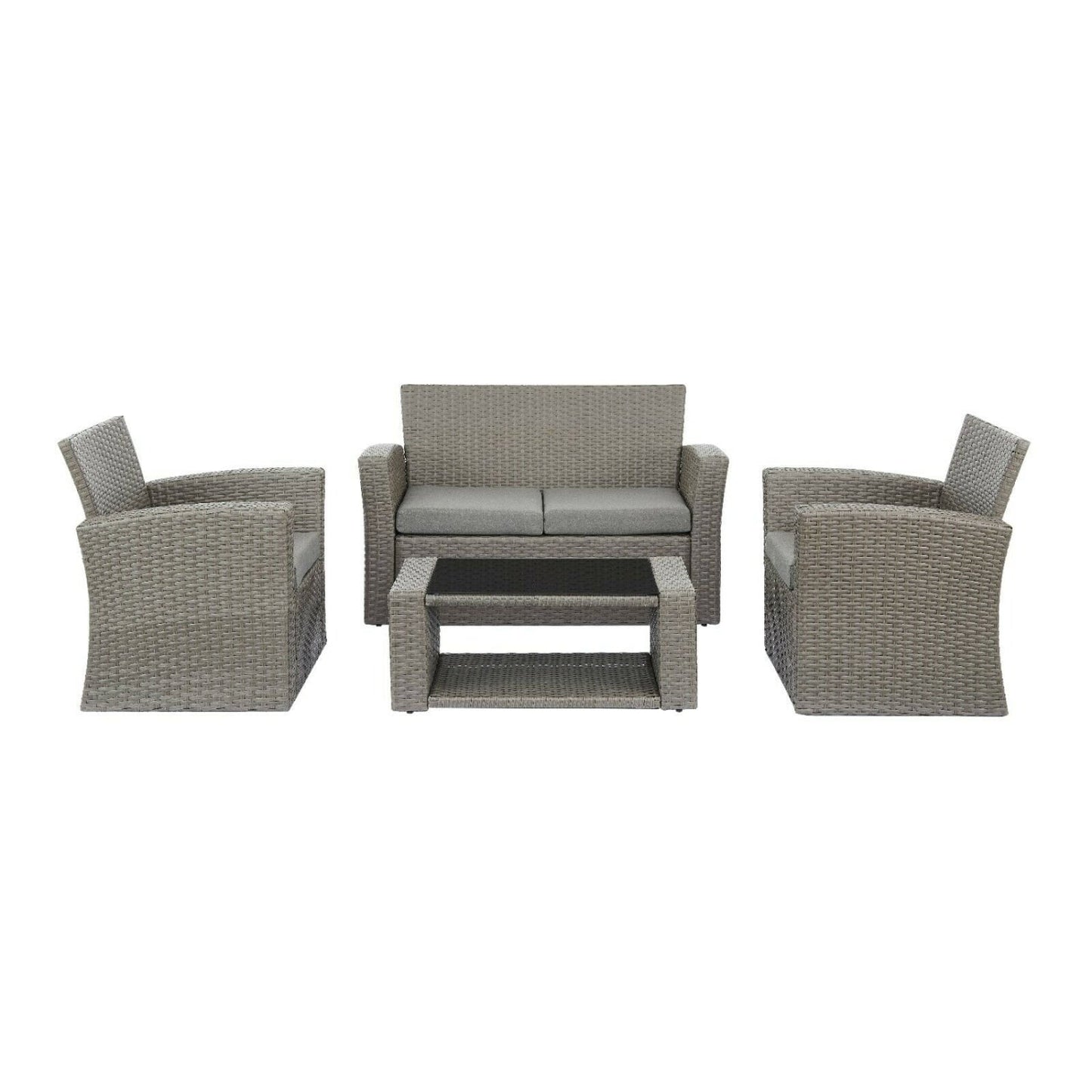 Florence 4 Piece Garden Lounger Set with Cover - Grey