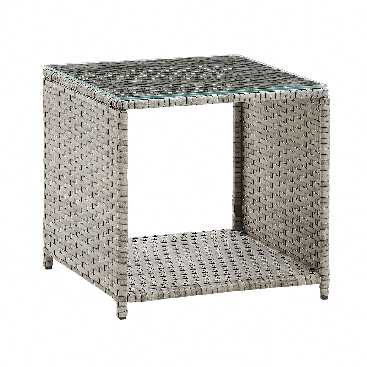 Grenada 5 Piece Garden Armchair Set with Green Cushions and Covers - Grey