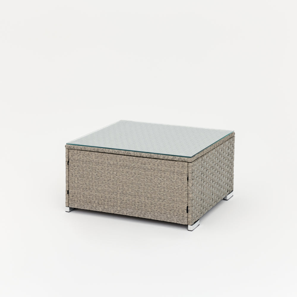 Catina Rattan Corner Modular Garden Set with Covers - Light Grey