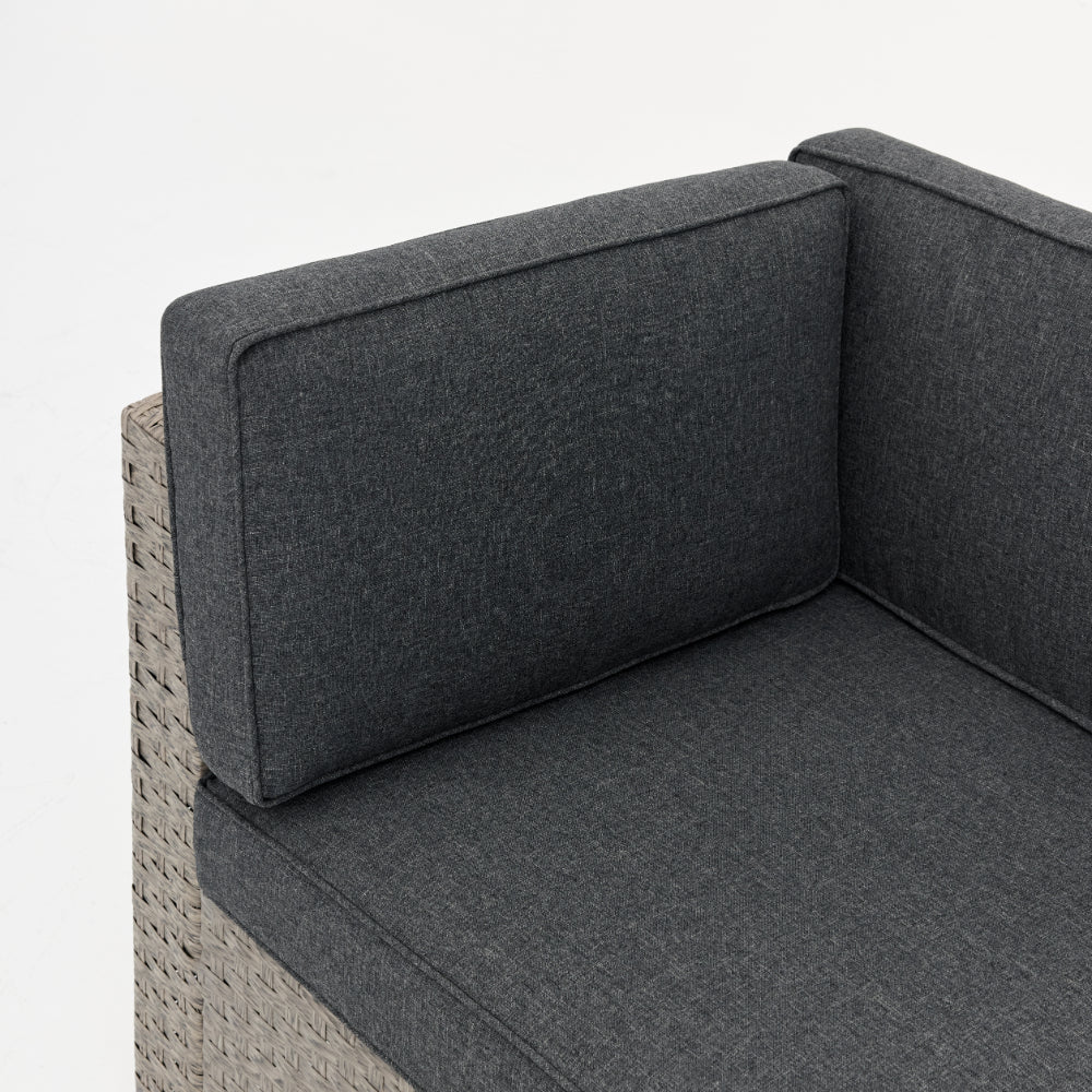 Catina Rattan Corner Modular Garden Set with Covers - Light Grey