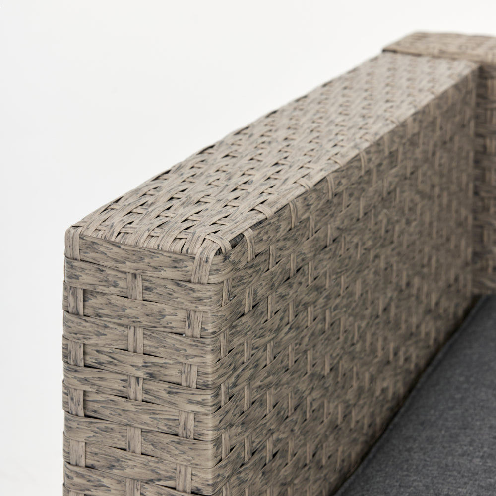 Catina Rattan Corner Modular Garden Set with Covers - Light Grey