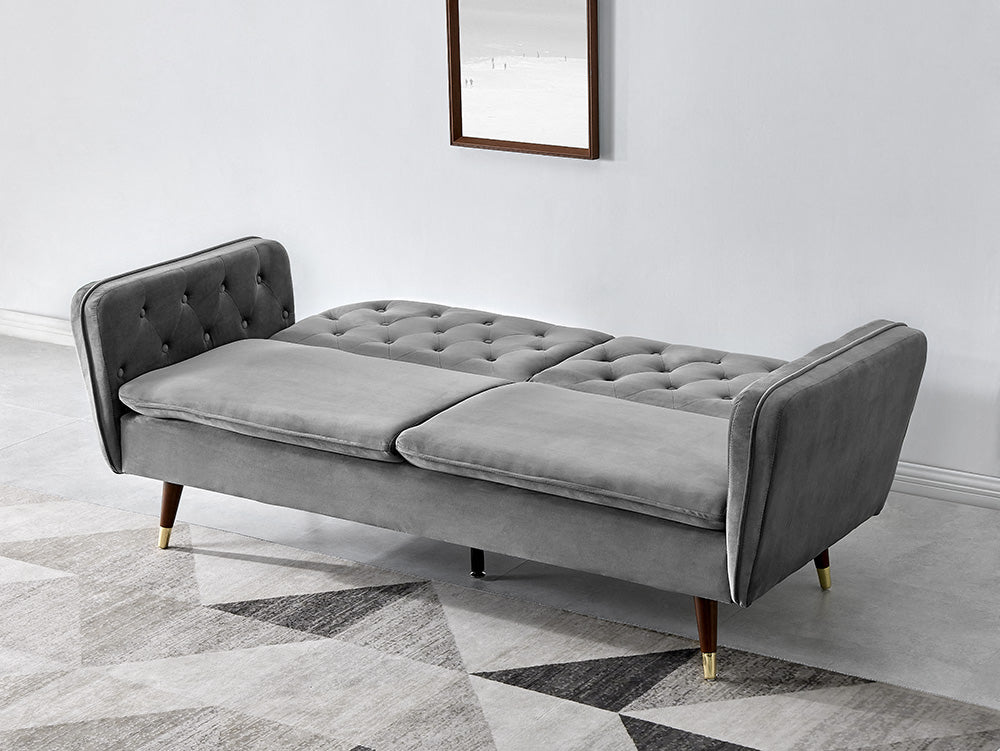 Whitby Dark Grey Velvet 3 Seater Sofabed