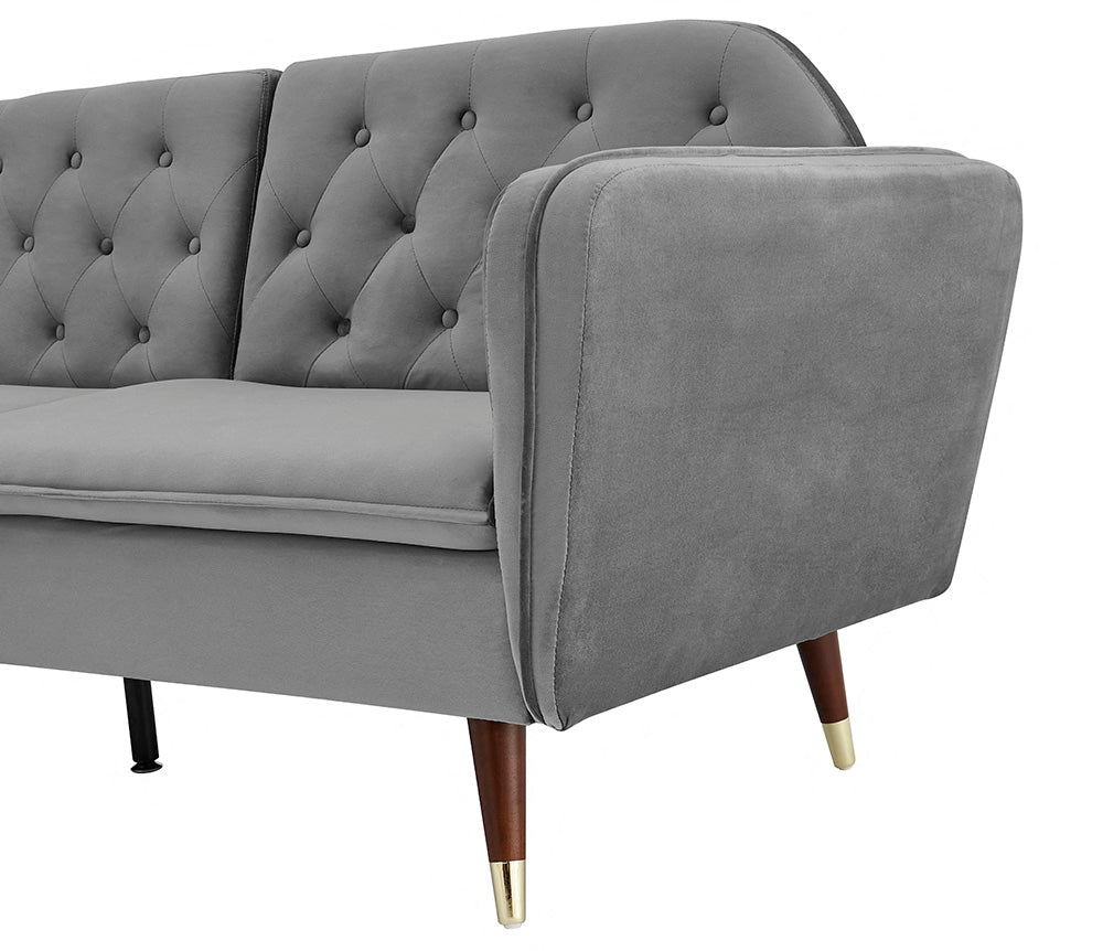 Whitby Dark Grey Velvet 3 Seater Sofabed