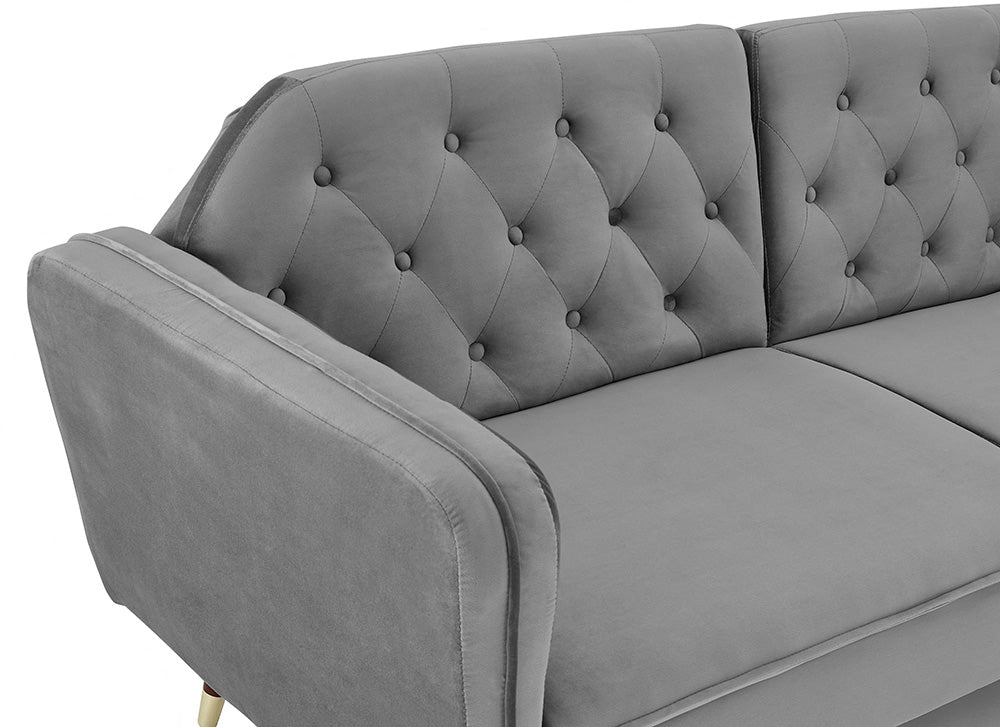 Whitby Dark Grey Velvet 3 Seater Sofabed