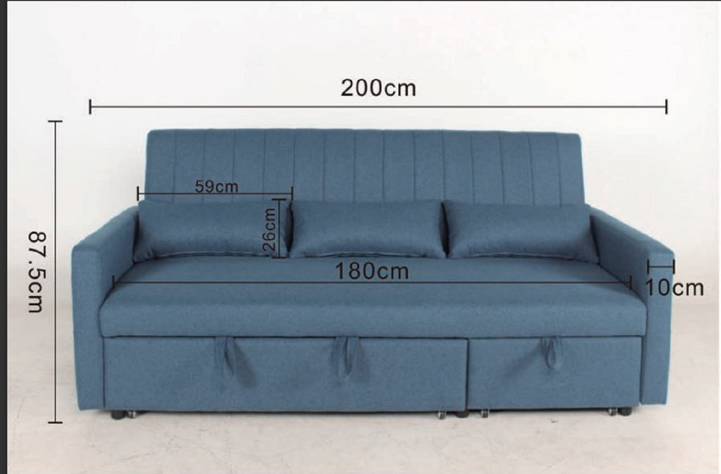 Devon Grey Linen fabric Sofabed