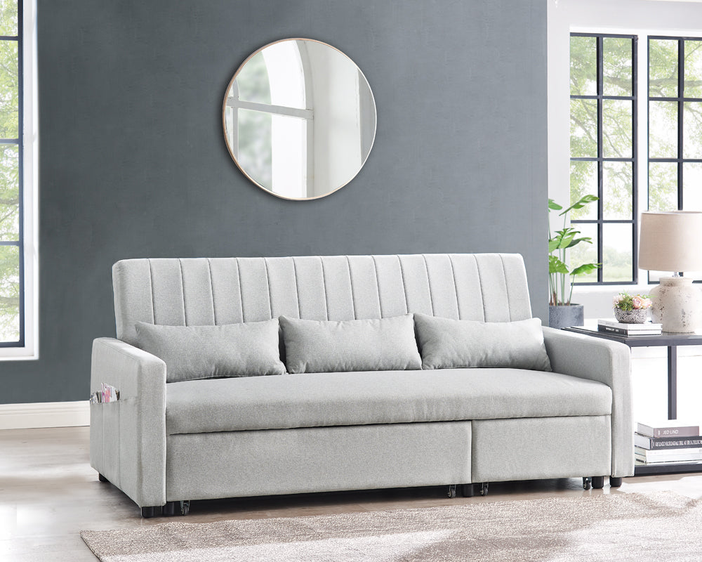 Devon Grey Linen fabric Sofabed