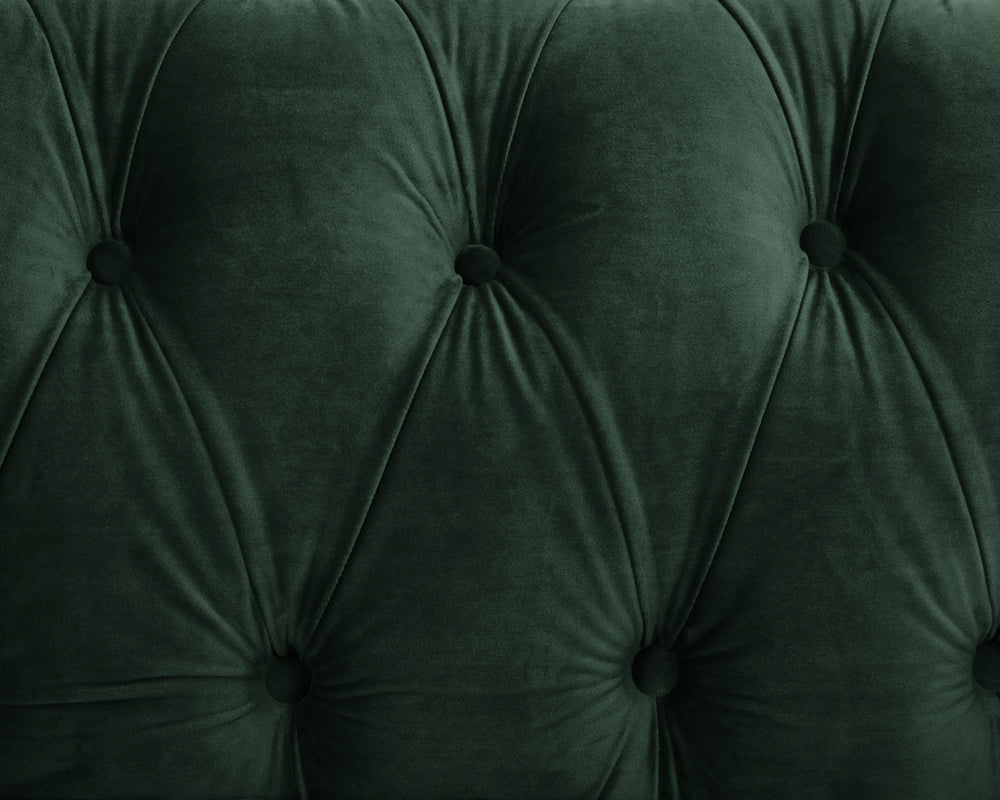 Harper Chesterfield Studded Green Velvet 3 Seater Sofa