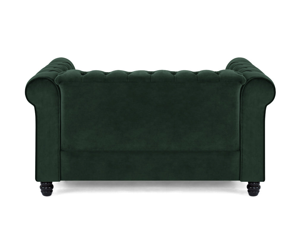Harper Chesterfield Studded Green Velvet 2 Seater Sofa