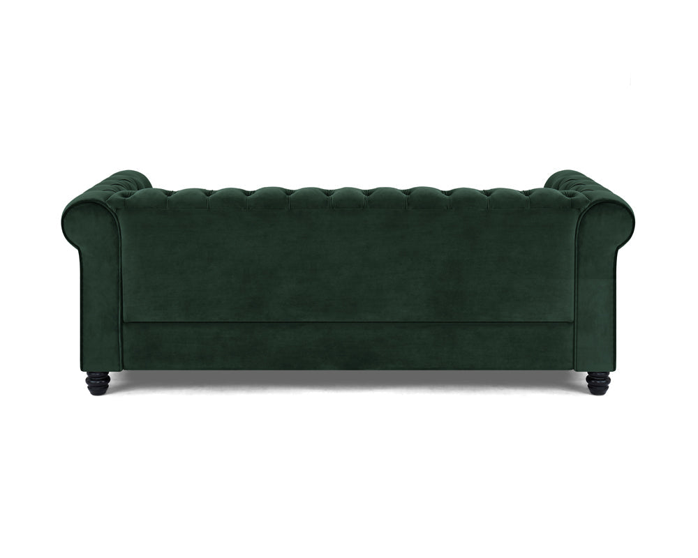 Harper Chesterfield Studded Green Velvet 3 Seater Sofa