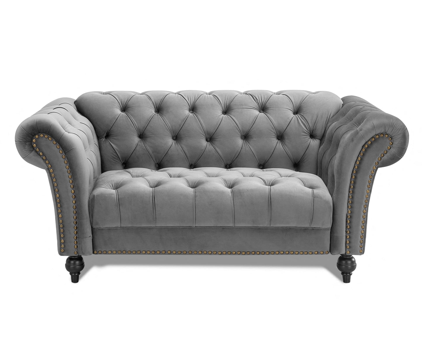 Emma Grey Velvet Curved Sofa 3+2 Fabric Sofa