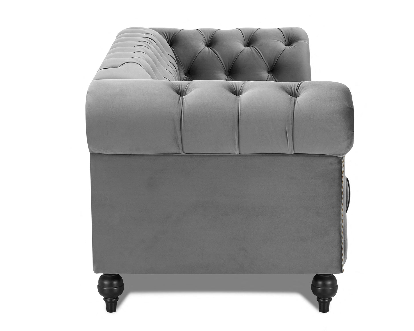 Emma Grey Velvet Curved Sofa 3+2 Fabric Sofa