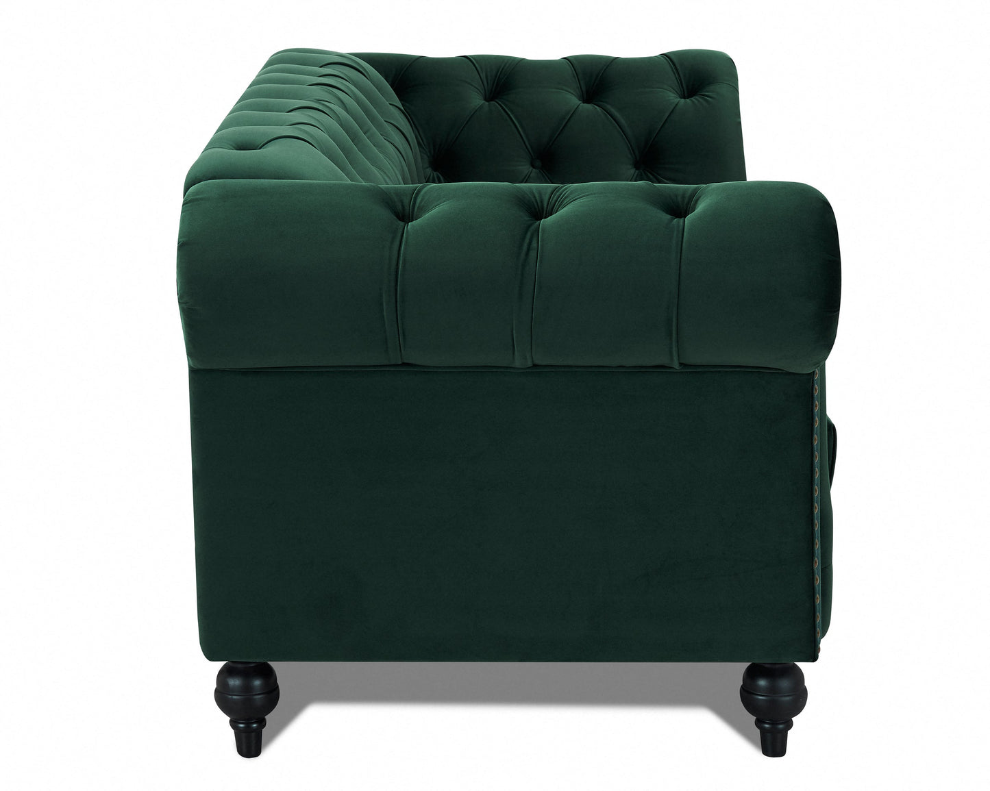 Emma Velvet 3 Seater Fabric Sofa, Green