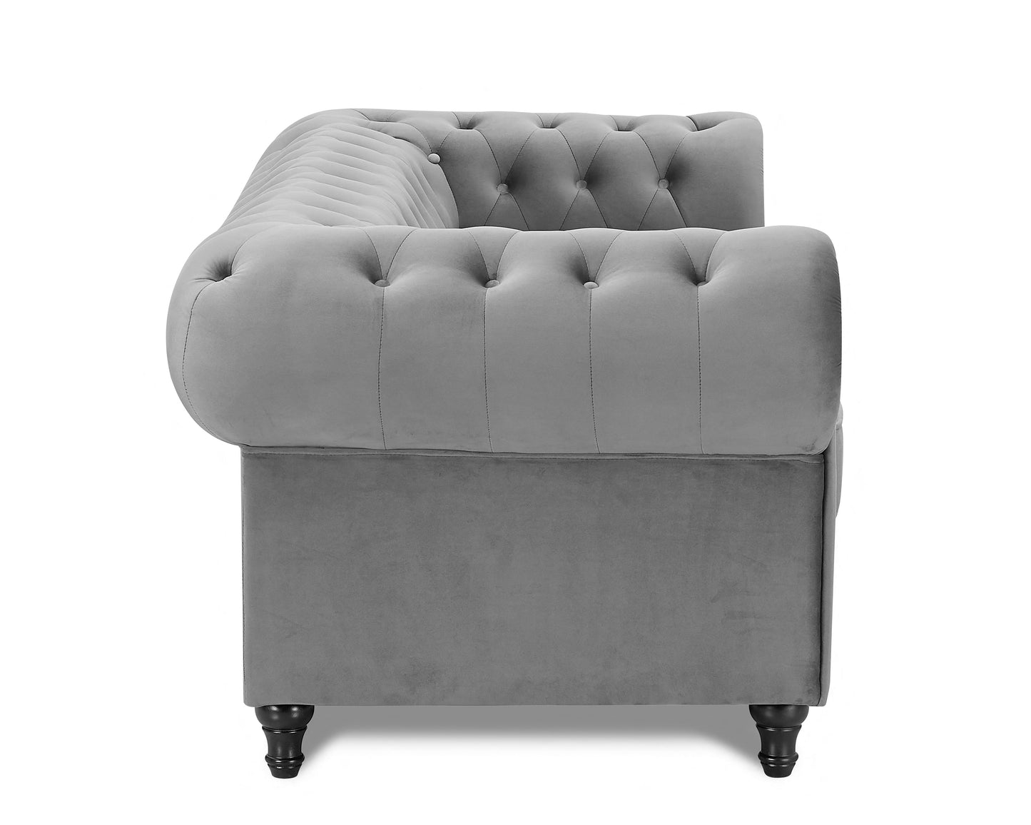 Chesterfield Pleat Grey Velvet sofa 2s