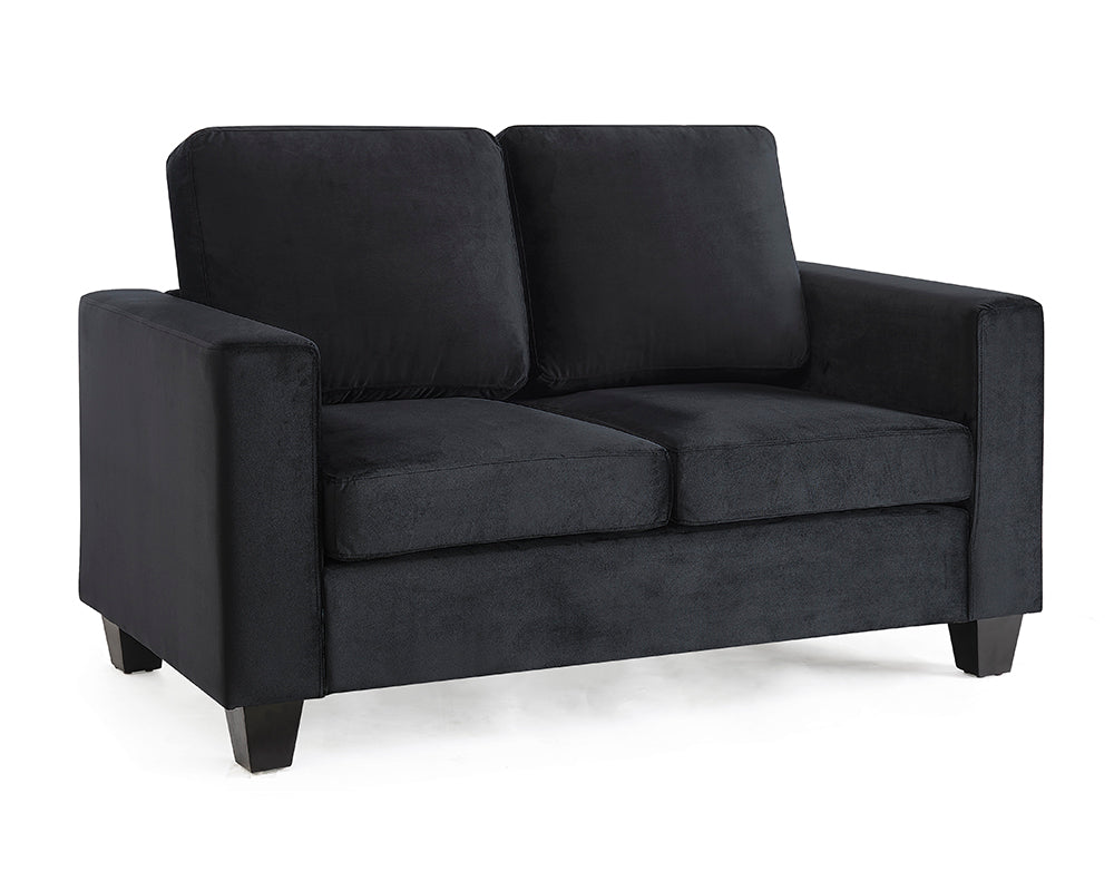 Dakota Black Velvet 2 Seater Sofa