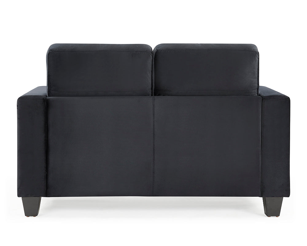 Dakota Black Velvet 2 Seater Sofa