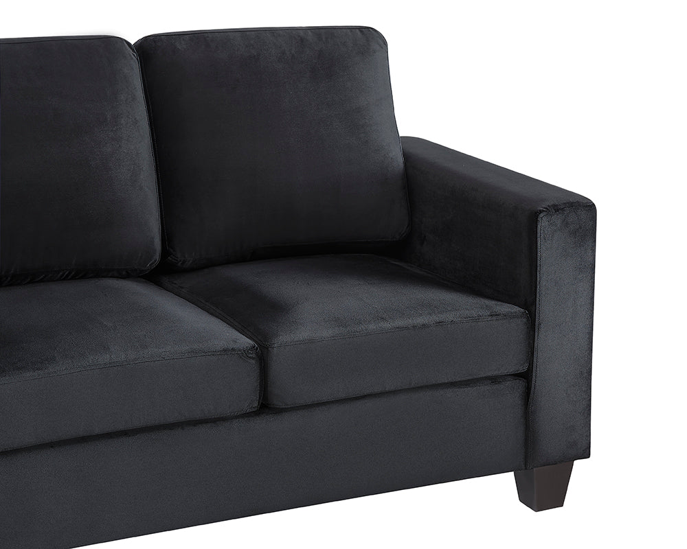 Dakota Black Velvet 2 Seater Sofa
