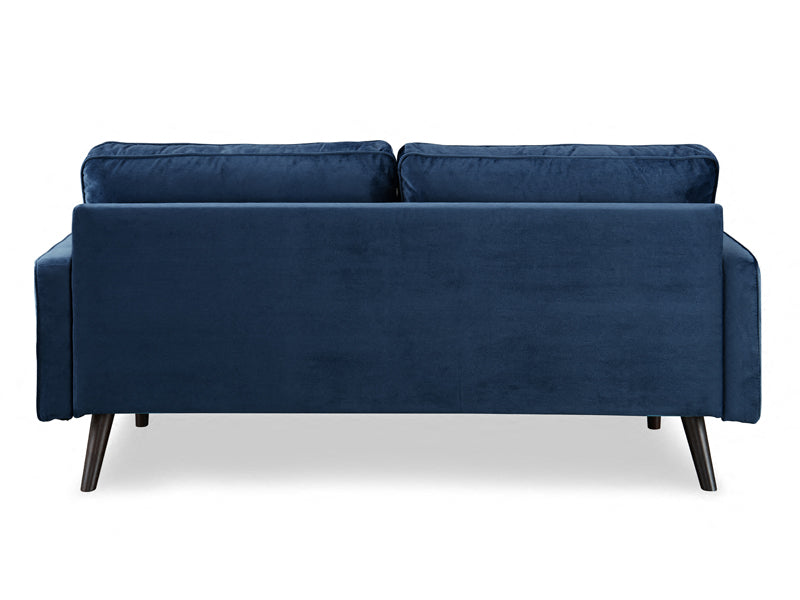 Anya 3 Seater Velvet Upholstered Cushion Sofa - Blue