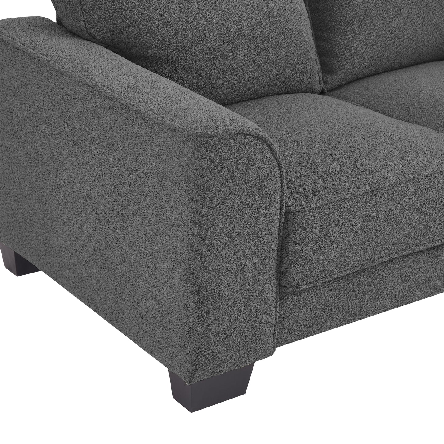 Jada Dark Grey Boucle Fabric 2 Seater Sofa