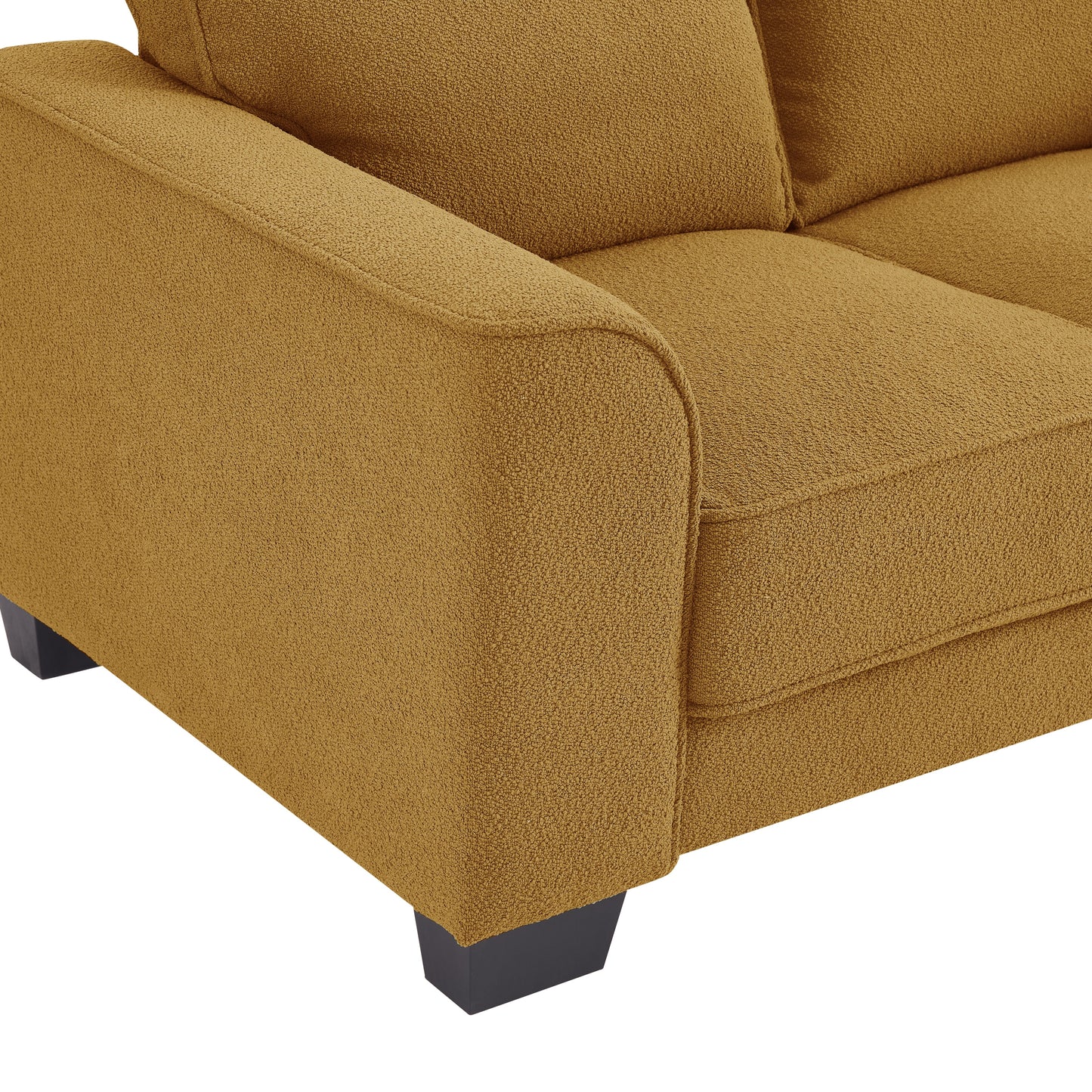 Jada Mustard Boucle Fabric 3 Seater Sofa
