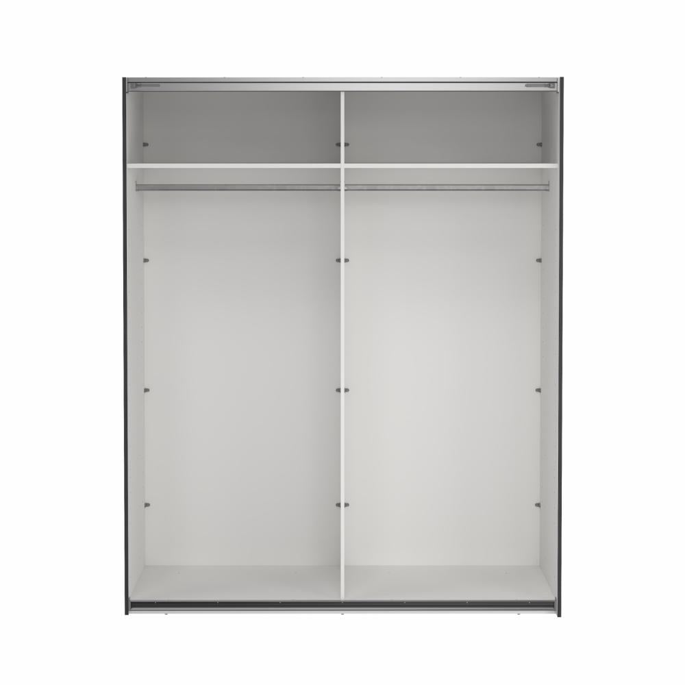 Bergamo Robe 2 Door Sliding Robe with NO Mirror - Matt Grey 180cm