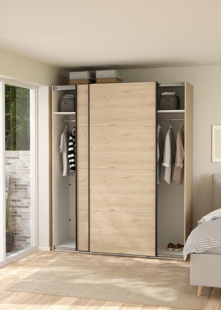 Bergamo Robe 2 Door Sliding Robe with NO Mirror - Jackson Hickory 180cm