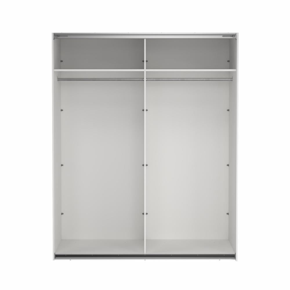 Bergamo Robe 2 Door Sliding Robe with NO Mirror - White 180cm