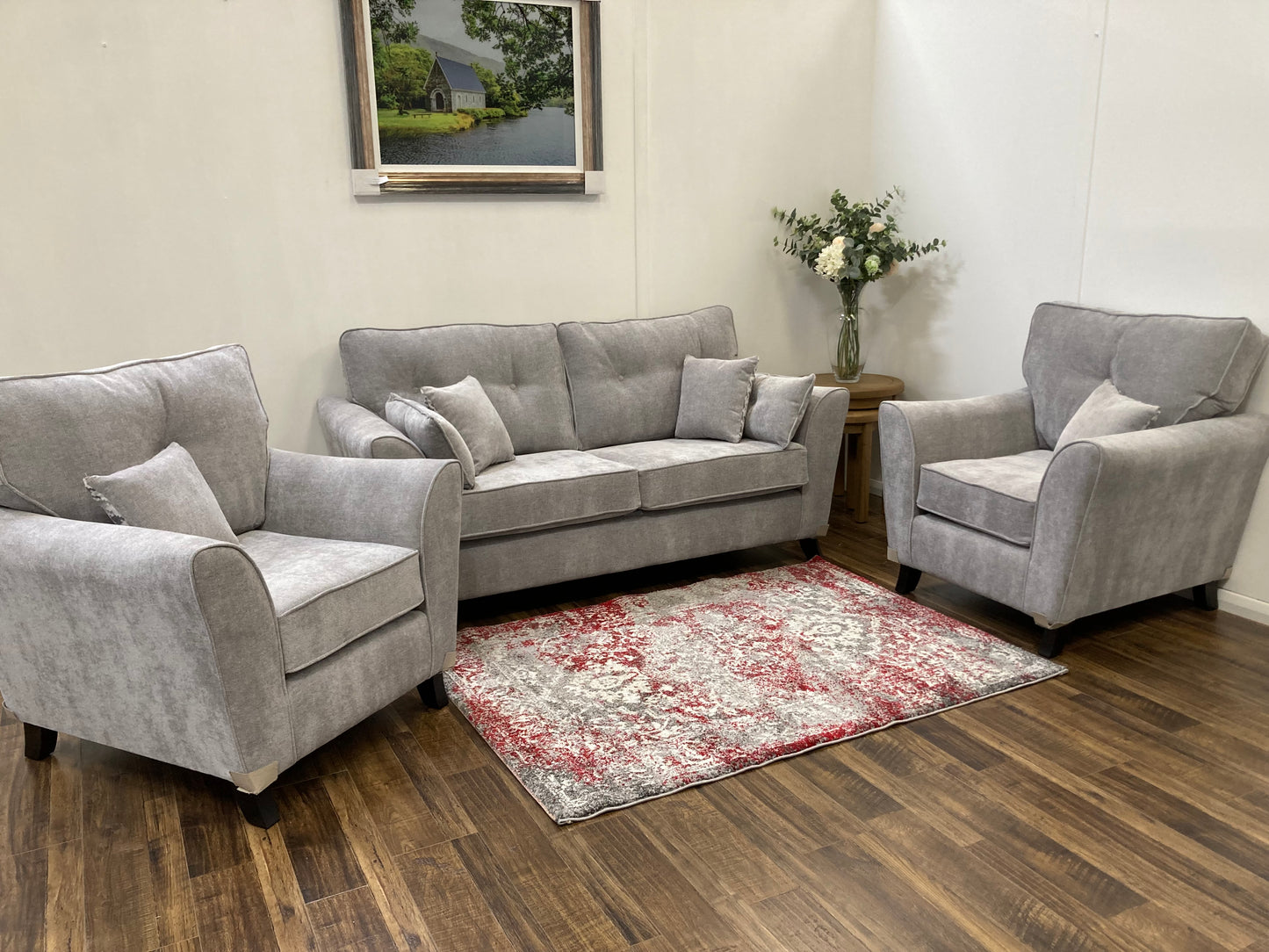 Caroline 3+1+1 Upholstered Suite - Grey