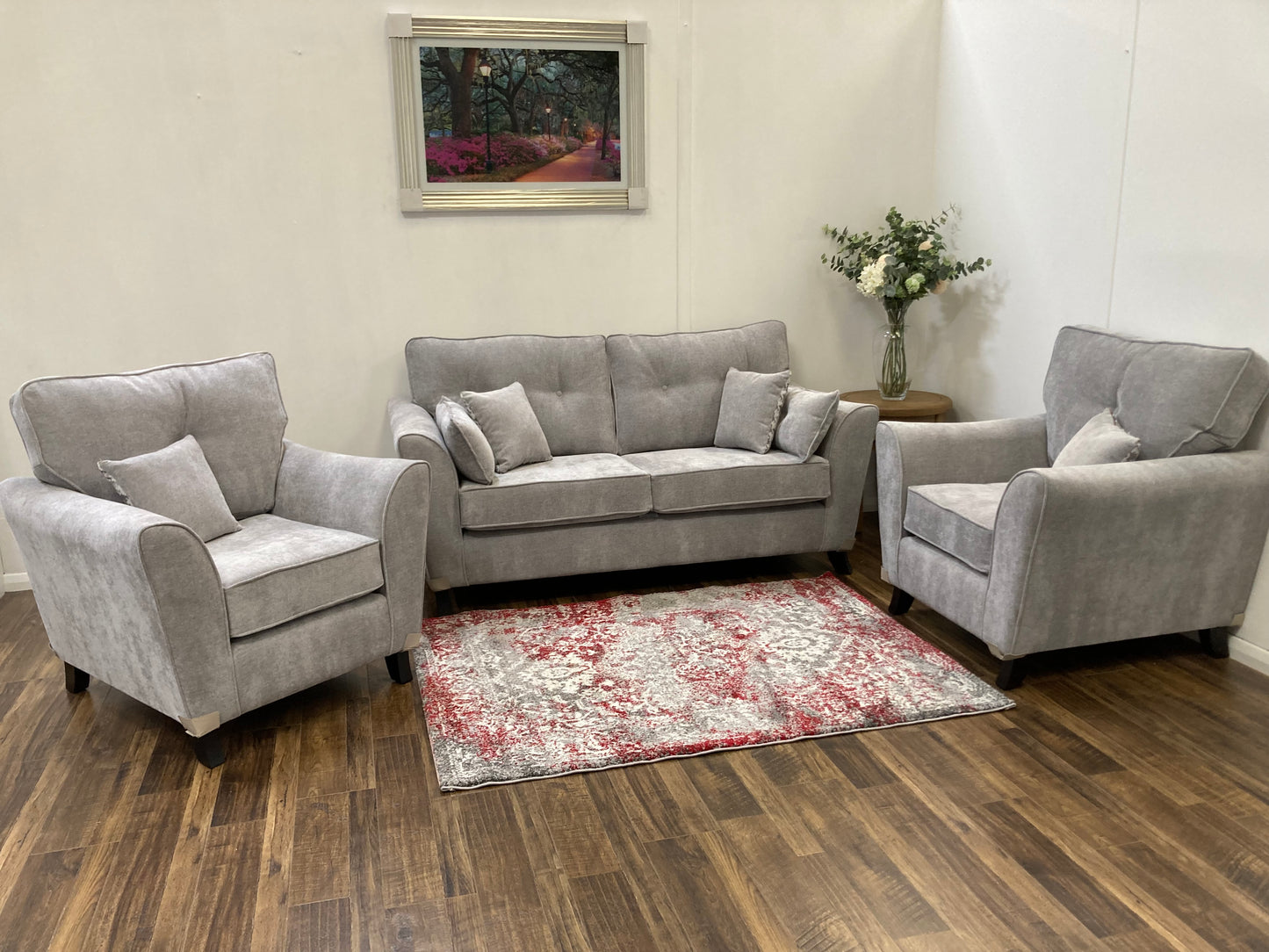 Caroline 3+1+1 Upholstered Suite - Grey