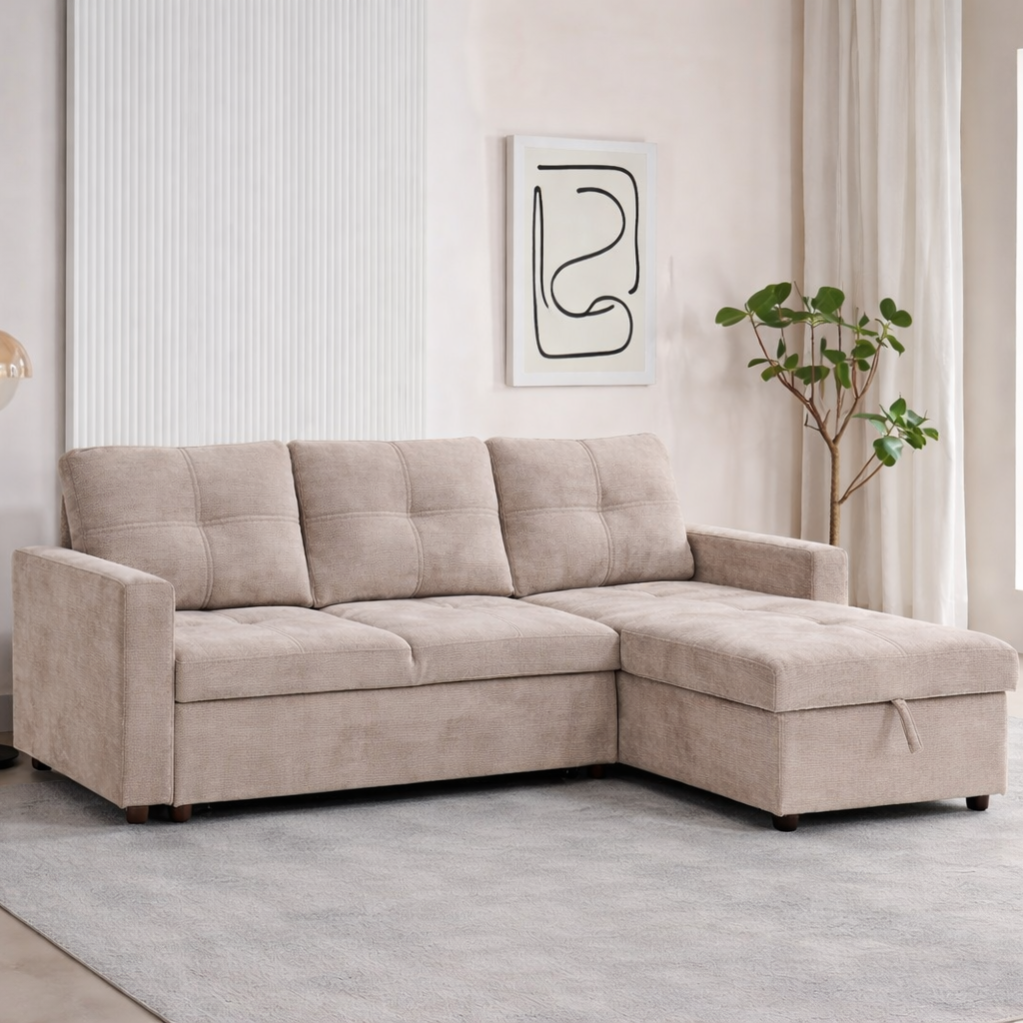 Lily Corner Sofabed - Beige