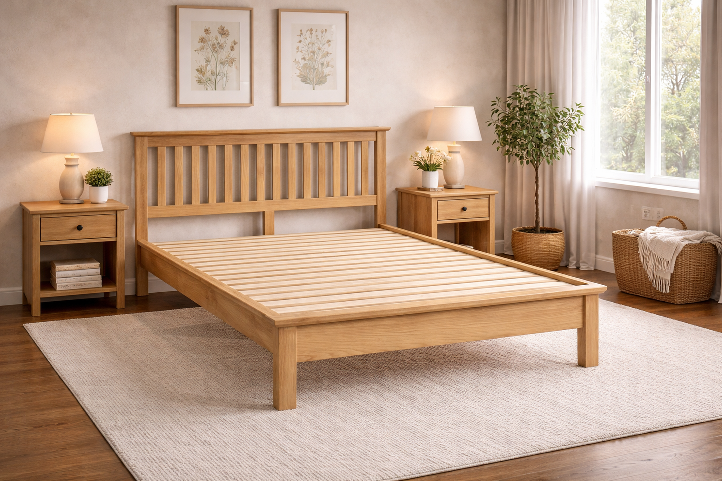Manhattan 4ft6 Double - Light Oak