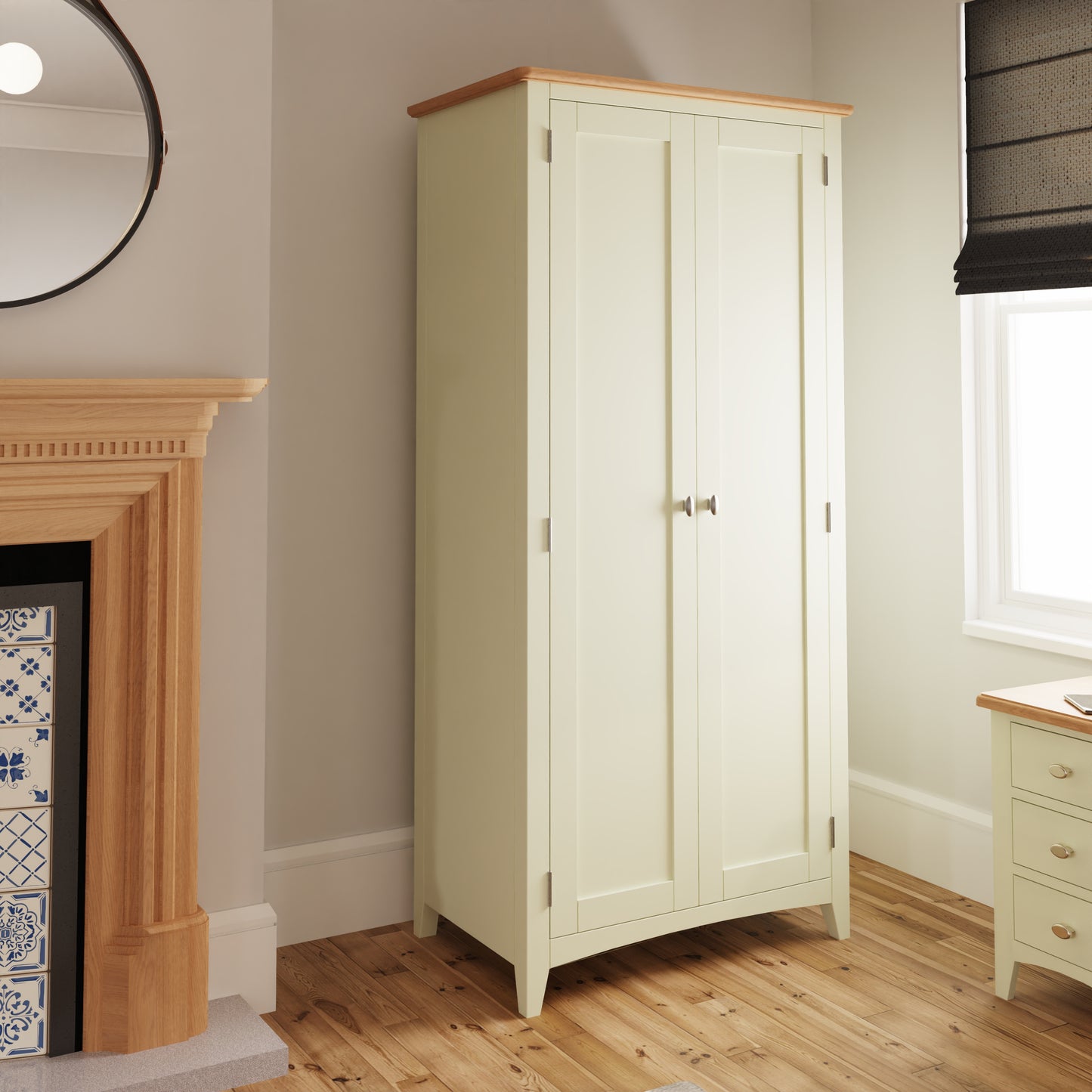 Geras White Full Hanging Wardrobe