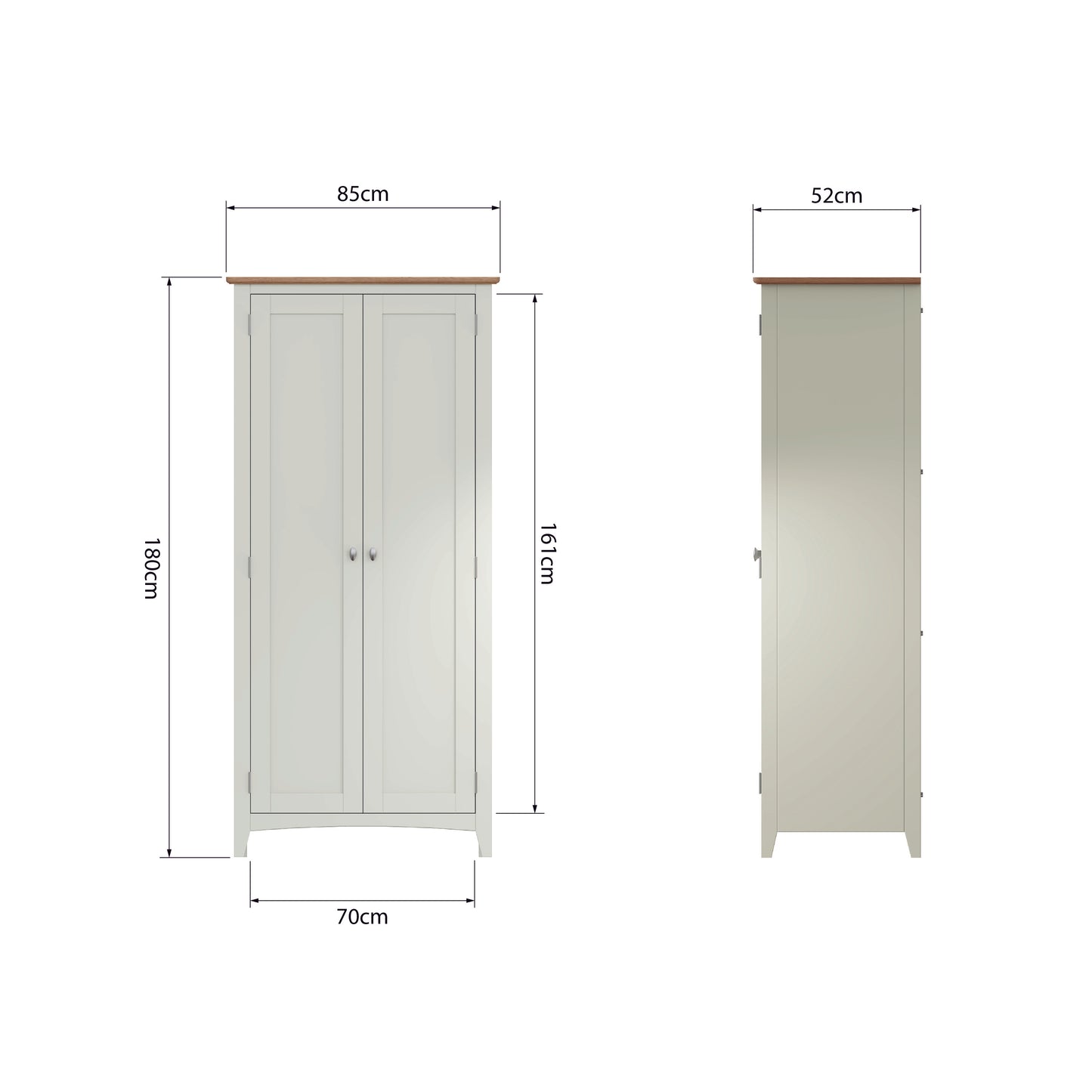 Geras White Full Hanging Wardrobe