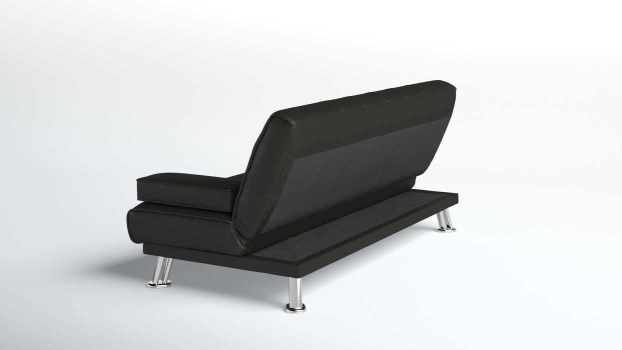 Helena 3 Seater Fabric Sofa Bed - Black
