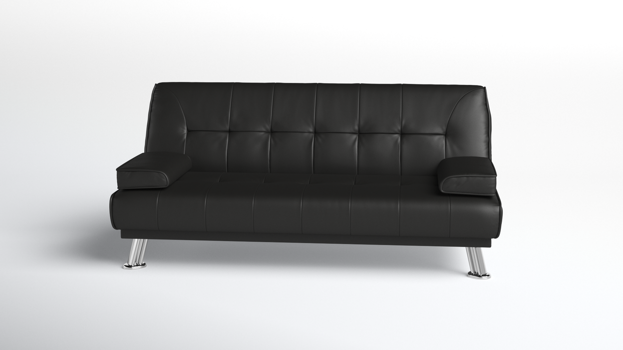 Helena 3 Seater Fabric Sofa Bed - Black