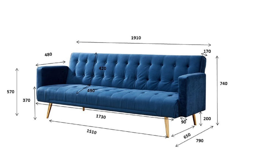Salisbury 3 Seater Sofa Bed - Grey Velvet